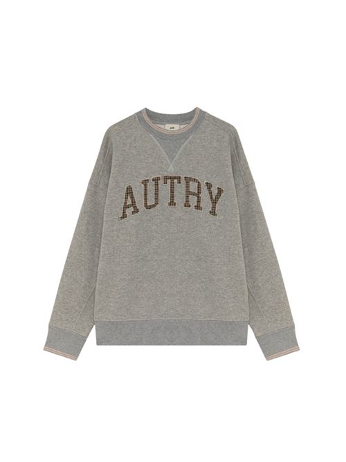 Felpa da uomo in cotone, girocollo, logo applicato sul davanti, colore grigio AUTRY | SWPMU4HX
