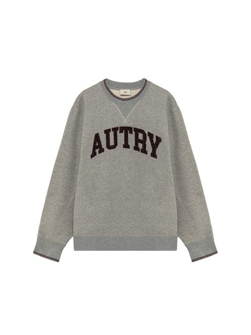 Felpa da donna in cotone, girocollo, logo applicato sul davanti, colore grigio AUTRY | SWPWL9HQ