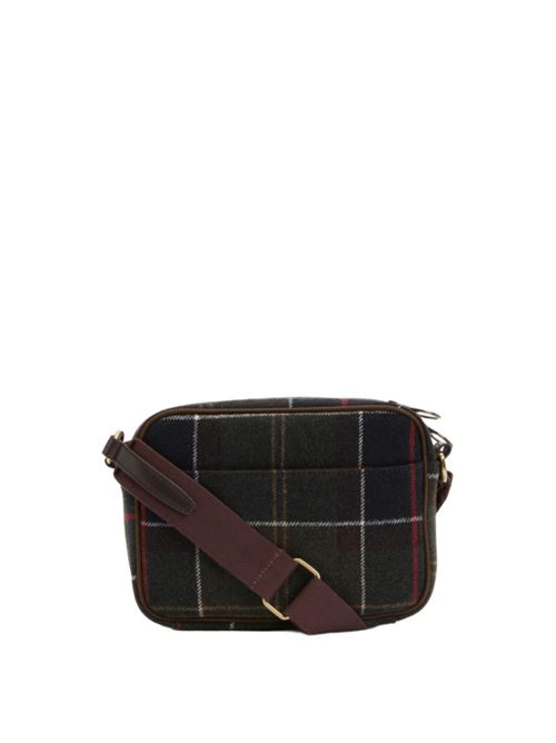 Borsa da donna crossbody in tessuto effetto tartan nei toni del verde oliva. BARBOUR | LBA0478LBAOL91