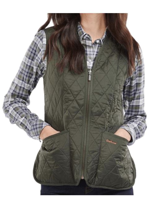 Gilet da donna trapuntato con tasche applicate color verde oliva BARBOUR | LLI0003LLIOL71