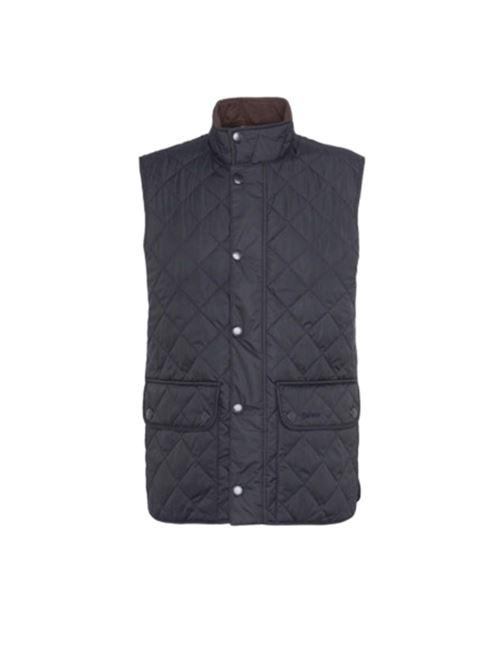 Gilet da uomo con tasche a toppa e colletto a listino in tessuto trapuntato a rombi colore blu navy BARBOUR | MGI0245MGINY71