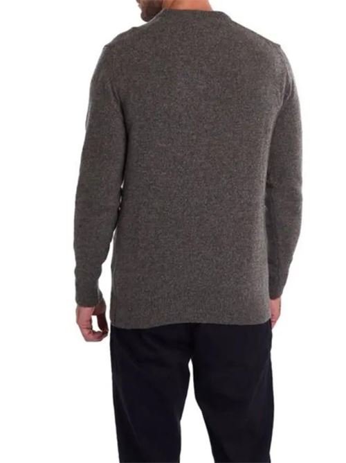 Maglia da uomo girocollo in misto lana ad effetto tweed color grigio scuro BARBOUR | MKN0844MKNGY78