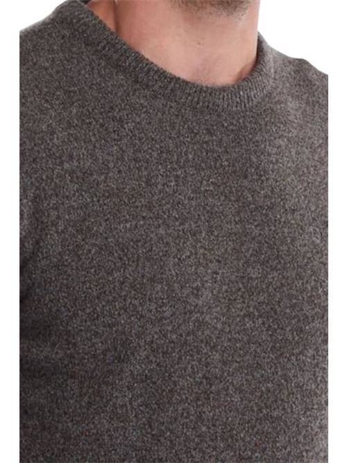 Maglia da uomo girocollo in misto lana ad effetto tweed color grigio scuro BARBOUR | MKN0844MKNGY78