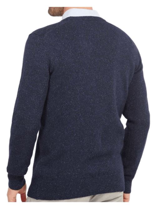 Maglia da uomo girocollo in misto lana ad effetto tweed color blu navy BARBOUR | MKN0844MKNNY91
