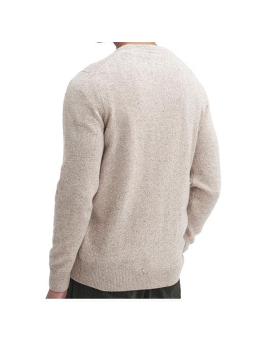 Maglia da uomo girocollo in misto lana ad effetto tweed color beige BARBOUR | MKN0844MKNST51