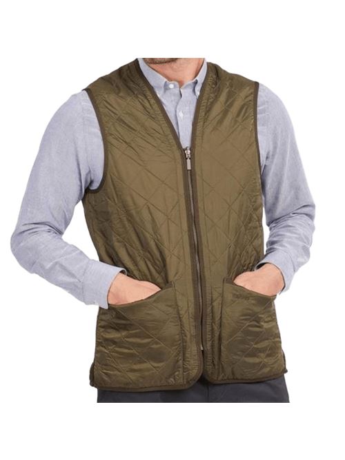 Gilet da uomo trapuntato a rombi color verde oliva BARBOUR | MLI0002MLIOL91