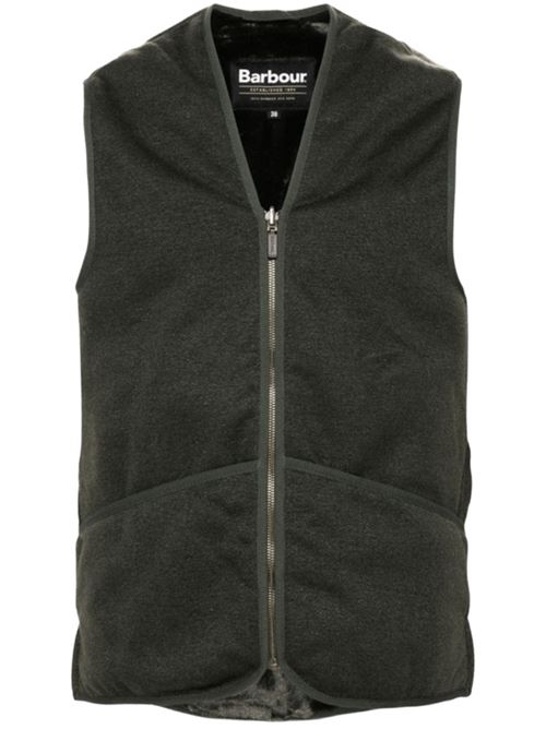 Gilet da uomo con cerniera in pile acrilico colore verde salvia BARBOUR | MLI0004MLI1SG71