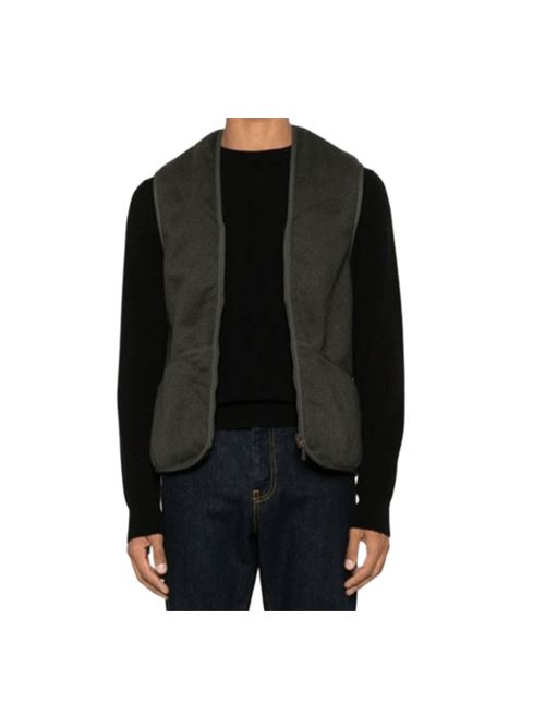 Gilet da uomo con cerniera in pile acrilico colore verde salvia BARBOUR | MLI0004MLI1SG71