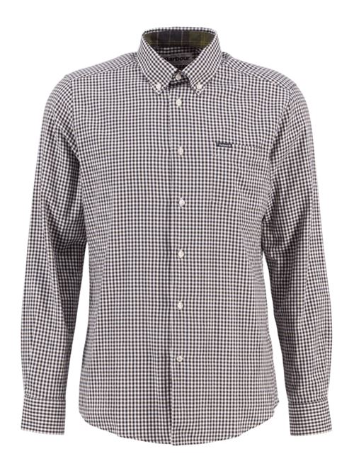 Camicia da uomo botton down in cotone quadretti color bianco/marrone BARBOUR | MSH5027MSHBR17