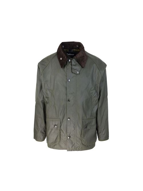 Giacca da uomo in cotone cerato con colletto in velluto colore verde oliva BARBOUR | MWX0018MWXOL99