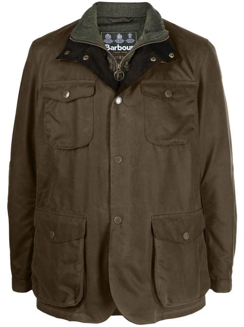 Giacca da uomo in cotone cerato con gilet interno e toppe sui gomiti colore verde oliva BARBOUR | MWX0700MWXOL51