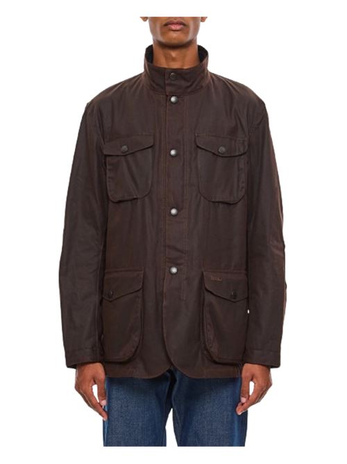 Giacca da uomo in cotone cerato con gilet interno e toppe sui gomiti colore rustic marrone BARBOUR | MWX0700MWXRU71