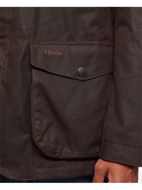 Giacca da uomo in cotone cerato con gilet interno e toppe sui gomiti colore rustic marrone BARBOUR | MWX0700MWXRU71