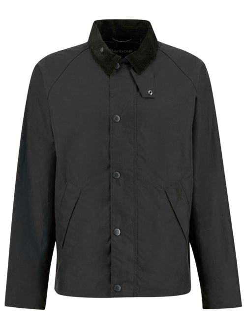 Giaccone da uomo corto in cotone cerato con colletto in velluto color verdw salvia BARBOUR | MWX2492MWXSG51