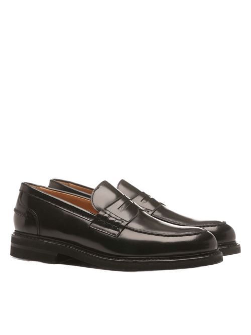 Mocassini da uomo in pelle di vitello con fascetta, colore antic ebano BERWICK 1707 | SCARPE | 5633ANTIC EBANO