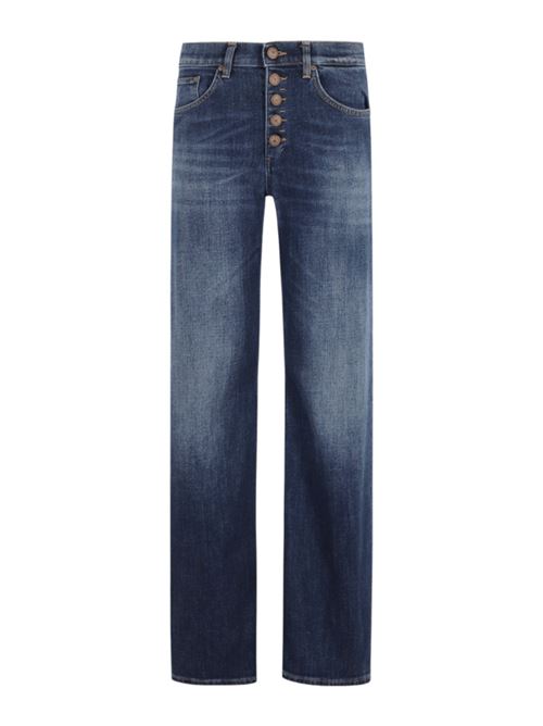 Jeans da donna, wide leg, botone gioiello, cotone elasticizzato, colore blu medio DONDUP | DP427BDS0229LH4800