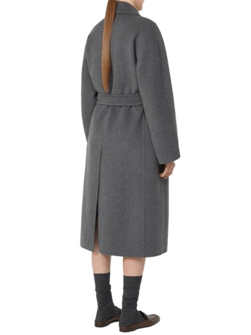 Cappotto da donna in pura lana, lungo, doppiopetto con cintura in vita, colore grigio S MAX MARA | 9016025106050