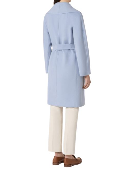 Cappotto da donna in pura lana vergine , a vestaglia con cintura in vita, colore azzurro S MAX MARA | 9016065106059