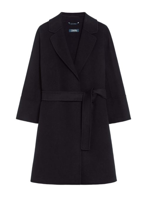 Cappotto corto da donna in pura lana vergine con taglio in vita sul retro e le maniche a 3/4, colore nero S MAX MARA | 9016075106013