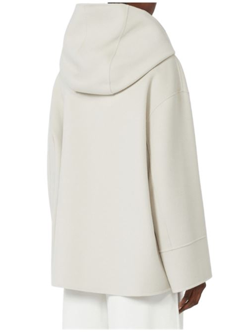 Caban da donna con cappuccio in pura lana, colore bianco avorio S MAX MARA | 9086031106016