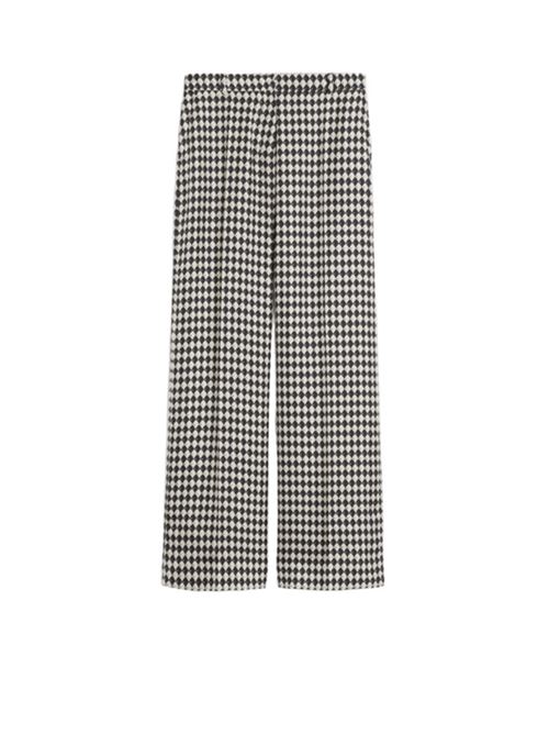 Pantalone sartoriale d'ispirazione maschile, in pura seta, colore nero/ecrù S MAX MARA | 9136021106001