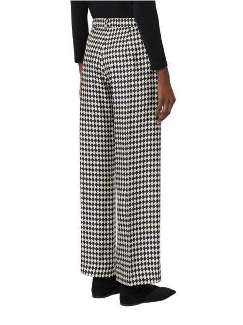Pantalone sartoriale d'ispirazione maschile, in pura seta, colore nero/ecrù S MAX MARA | 9136021106001