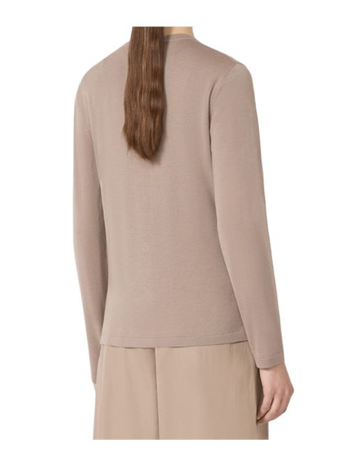 Cardigan da donna in pura lana con scollo a V, manica lunga, color tortora S MAX MARA | 9346015106006