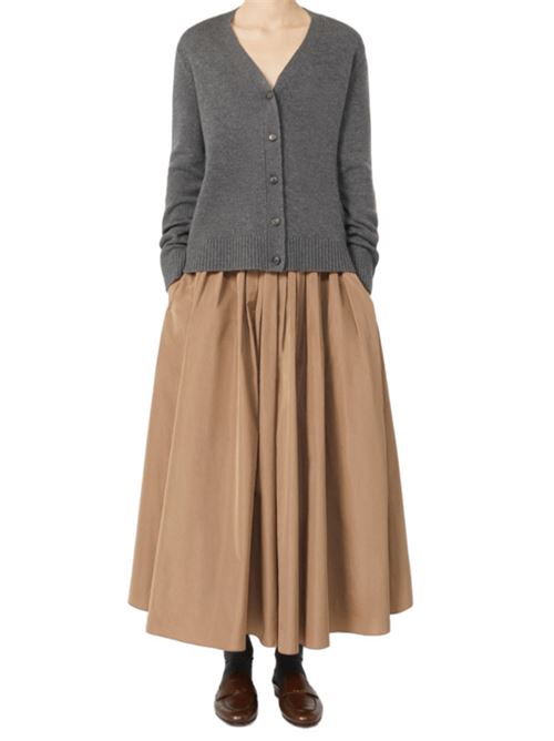 Cardigan maschile con toppe in maglia color cammello sui gomiti, colore grigio S MAX MARA | 9346025106007