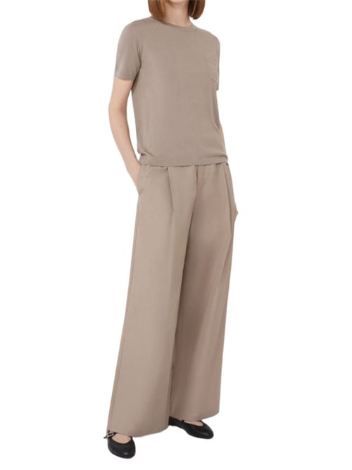Maglia da donna in pura lana, mezza manica, taschino, color tortora S MAX MARA | 9366025106006
