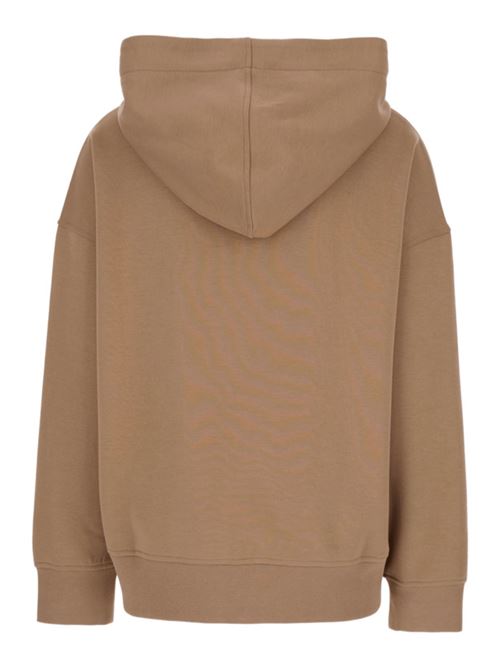 Felpa da donna con cappuccio in jersey di cotone, color cammello S MAX MARA | 9916021106005