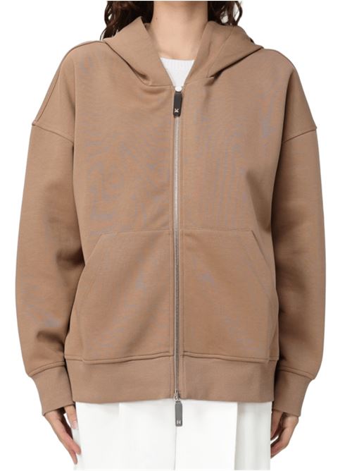 Felpa da donna con cappuccio in jersey di cotone, color cammello S MAX MARA | 9916021106005