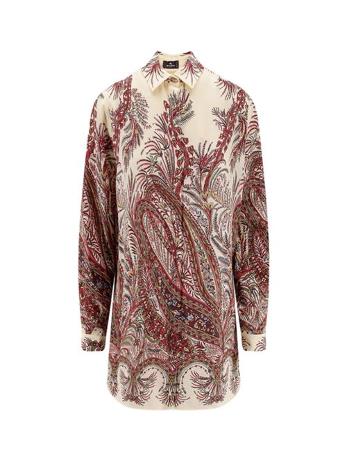 Camicia da donna con stampa Paisley all over in pura seta multicolor ETRO | CAMICIE | WRIA0029AKA36X0801