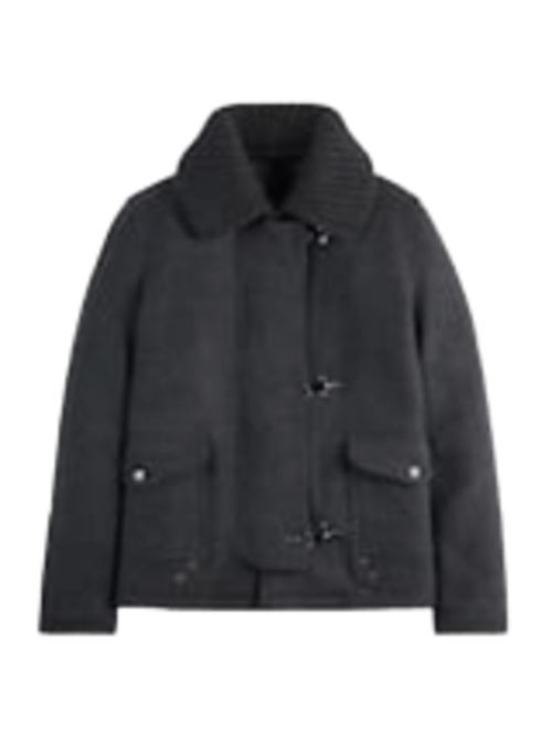 Giaccone da donna in pura lana, corto, colore grigio FAY | GIACCONI E GIUBBOTTI | NAW12513300XMLB801