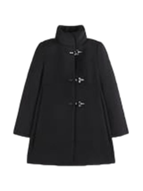 Cappotto da donna in misto lana con collo avvolgente, colore nero FAY | CAPPOTTI | NAW5051Y050SGLB999