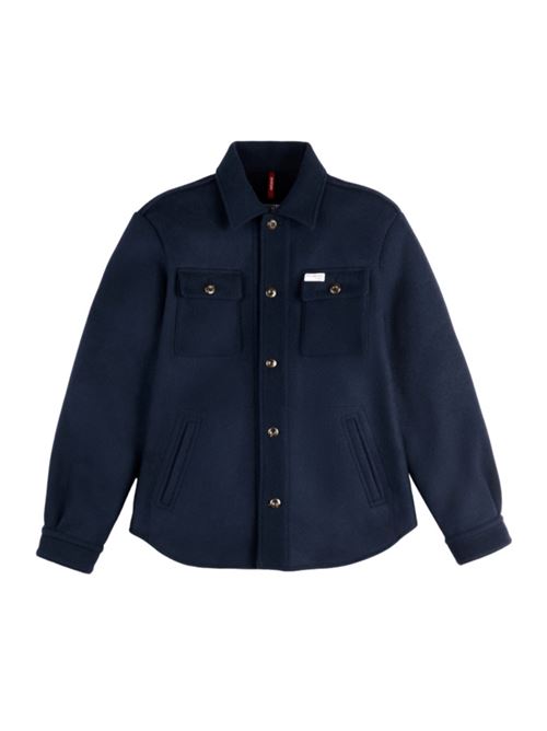 Overshirt da uomo in panno di lana, colore blu FAY | GIACCONI E GIUBBOTTI | MAM04512820XRIU808