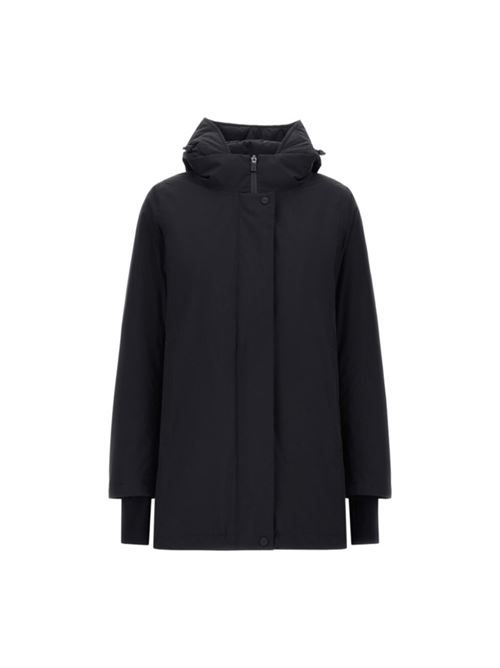 Giaccone da donna in tessuto tecnico e piuma d'oca, cappuccio, colore nero HERNO | PIUMINI | PI002078D128409300