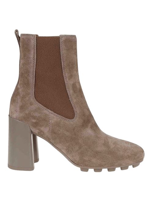 Stivaletti da donna in pelle scamosciata, tacco 9, colore nocciola HOGAN | STIVALETTI | HXW6950FW30BYEC407