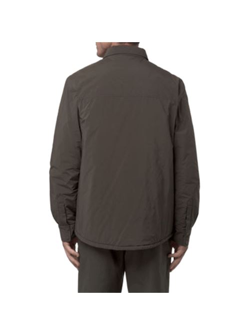 Overshirt da uomo imbottita in tessuto tecnico colore depth black olive K-WAY | K2136JWXRG