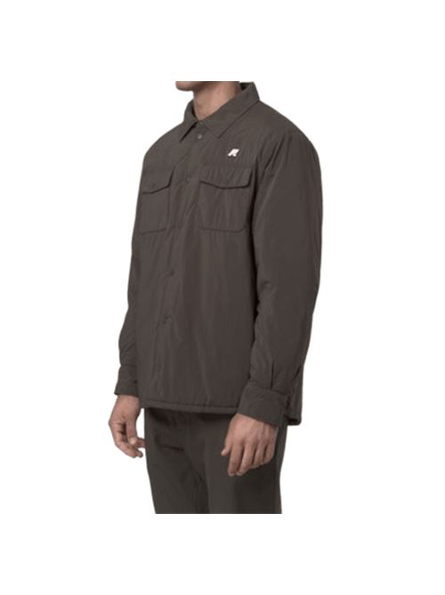 Overshirt da uomo imbottita in tessuto tecnico colore depth black olive K-WAY | K2136JWXRG