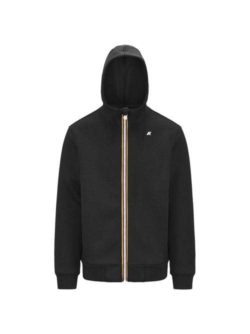 Felpa da uomo con cappuccio in tessuto tecnico scuba, colore black K-WAY | K2141DWUSY
