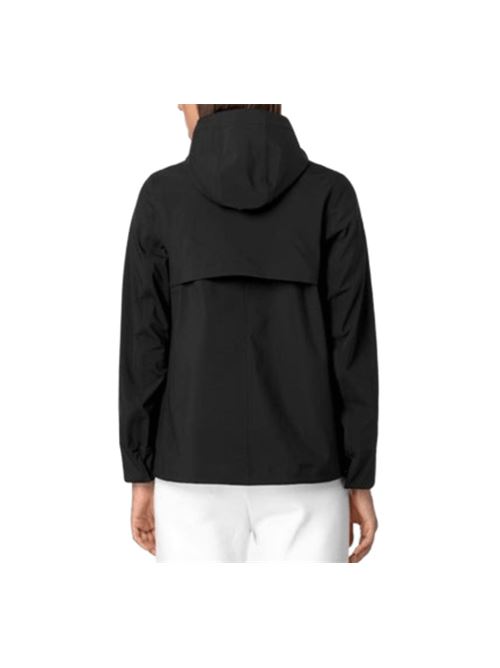 Giacca da donna con cappuccio fisso in poliestre elasticizzato colore nero K-WAY | K21488WA3C