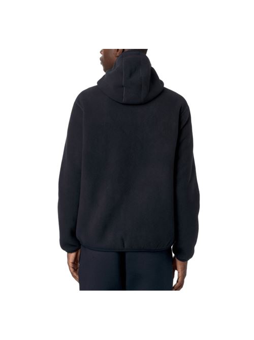 Felpa da uomo con cappuccio double effetto sherpa colore blu/blu K-WAY | K3132NWA2B