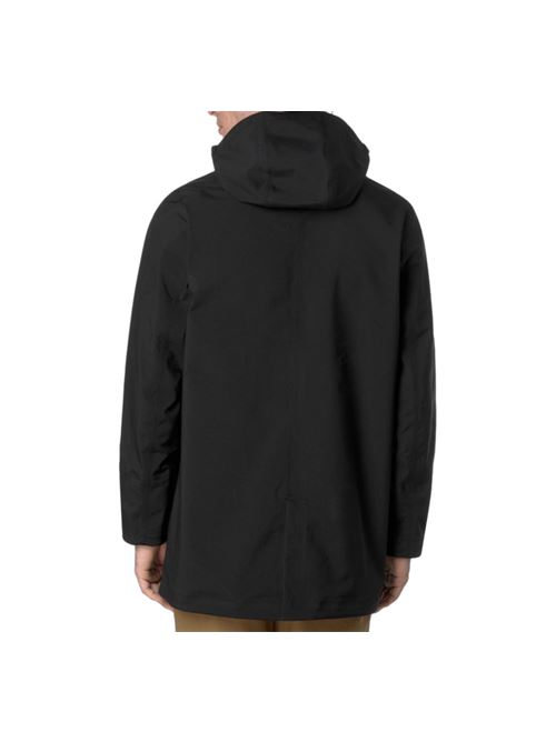 Parka da uomo con cappuccio staccabile, lunghezza 3/4 in tessuto tecnico, impermeabile, colore nero K-WAY | K6116YWA3C