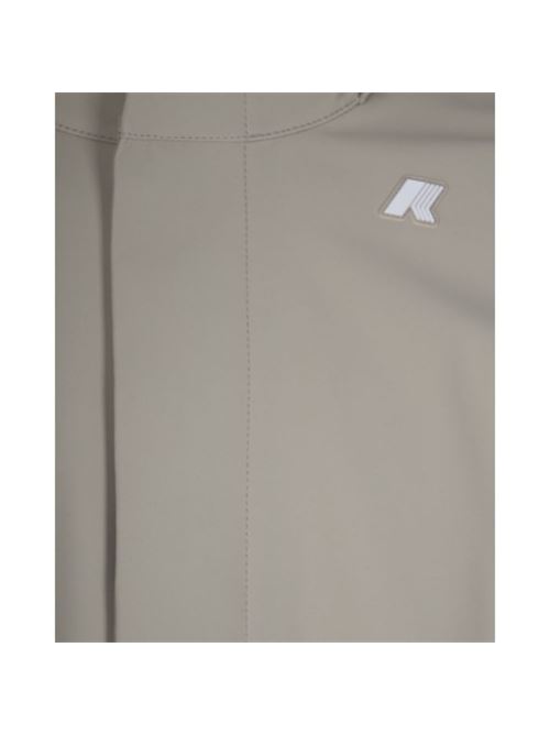 Parka da uomo con cappuccio staccabile, lunghezza 3/4 in tessuto tecnico, impermeabile, colore beige K-WAY | K6116YWB2A