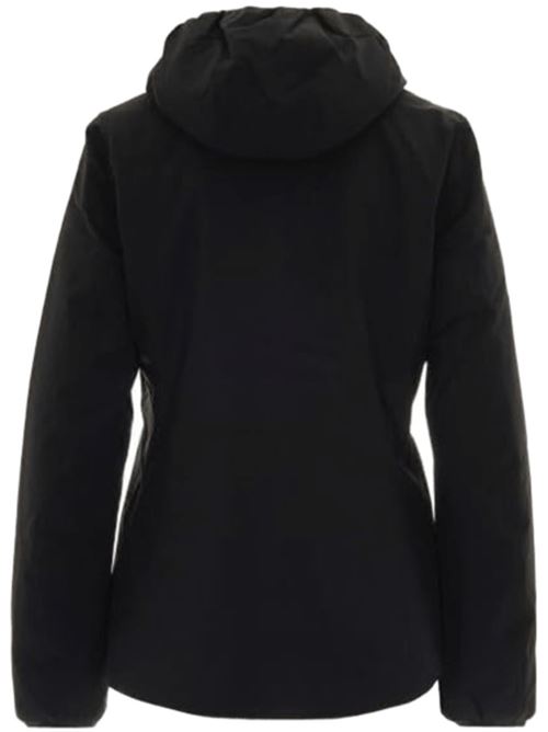 Giaccone da donna reversibile con cappuccio in tessuto elasticizzato colore nero/beige K-WAY | K6128TWBC9