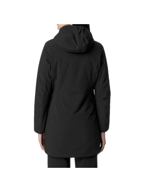 Giaccone da donna lunghezza 3/4, double face colore nero/blu K-WAY | K6128UWA3C
