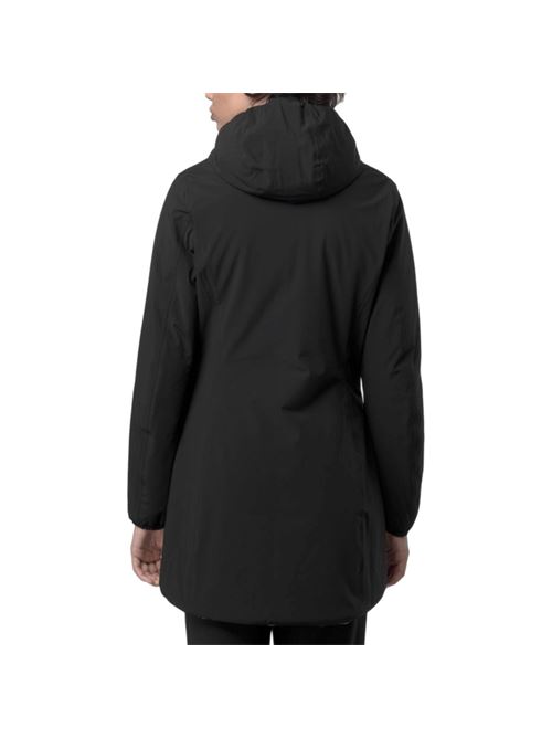 Giaccone da donna lunghezza 3/4, double face colore nero/beige K-WAY | K6128UWBC9