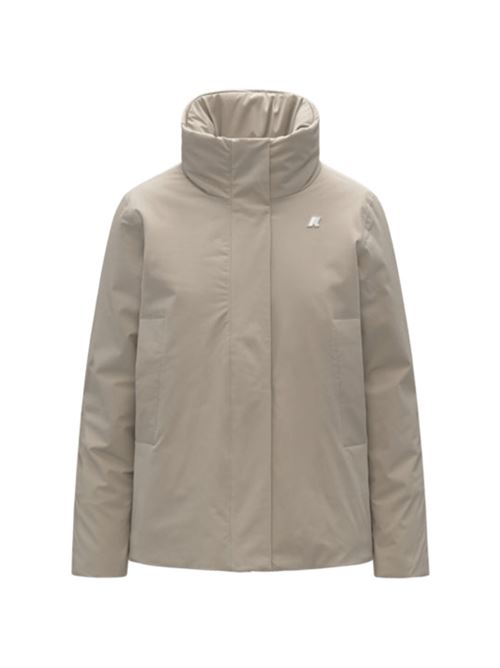 Giaccone da donna in tessuto tecnico impermeabile, colore beige grey K-WAY | K7125KWXP2
