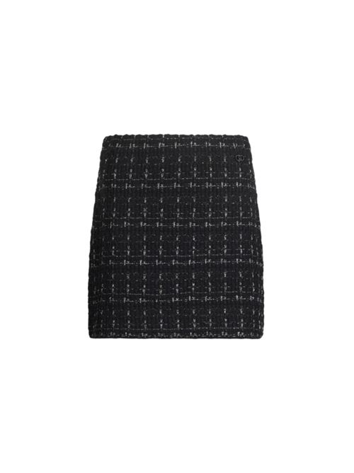 Minigonna  in maglia di misto lana e cotone con lurex, colore nero LIU JO | GONNE | MF5056-MA25RP9017