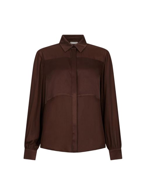 Camicia da donna in crêpe de chine color cioccolato LIU JO | CAMICIE | MF5106-T257890915